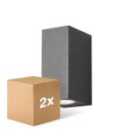 Mehrfachpackung 2x D'Lite Wandleuchte Vrebos Schwarz Up & Down | IP54 - Geeignet für 2x GU10